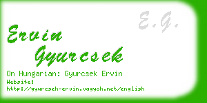 ervin gyurcsek business card